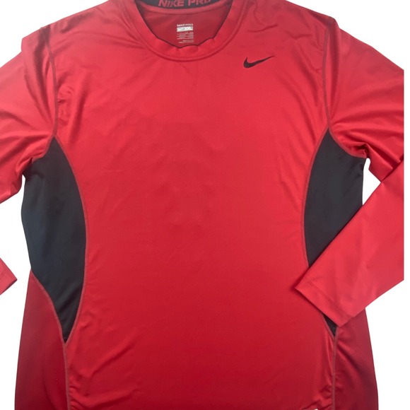 Nike Other - Nike Pro Mens XXL Red Black Long Sleeve Compression Shirt Nike FIT 356864-648